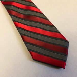 Red and Gray Striped Tie